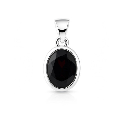Pendentif Argent  Grenat Ovale 10x8mm
