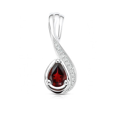 Pendentif Argent Grenat Poire et Oxyde