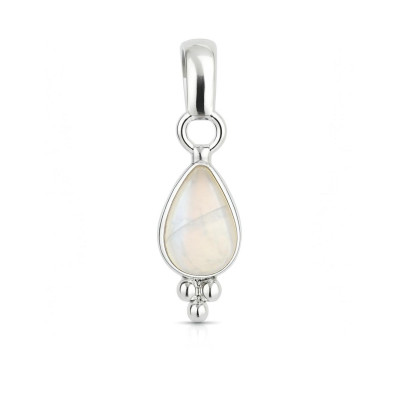 Pendentif Argent Labradorite blanche poire 7x5mm