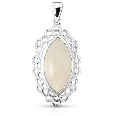 Pendentif Argent Labradorite Navette 16x8mm