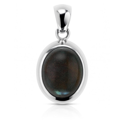 Pendentif Argent Labradorite Ovale 12x10mm 