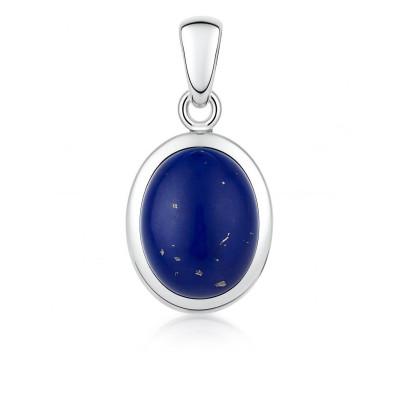 Pendentif Argent Lapis Lazuli Ovale 12x10mm
