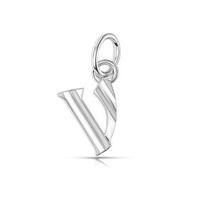 Pendentif Argent  Lettre V - initiale V