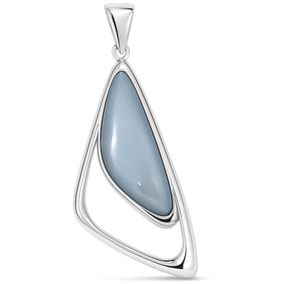 Pendentif Argent Nacre Bleue