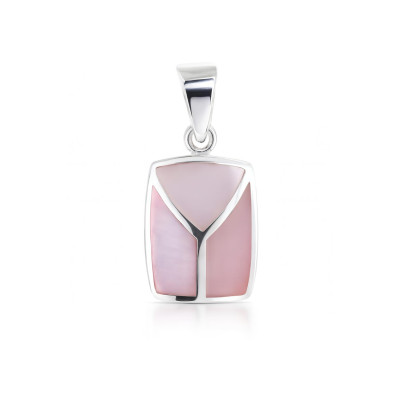 Pendentif Argent  Nacre rose 