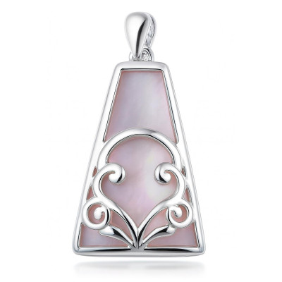 Pendentif Argent  Nacre rose