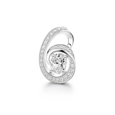 Pendentif Argent Oxyde de Zirconium Ovale 7x5mm
