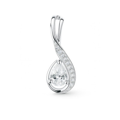 Pendentif Argent Oxyde de Zirconium Poire 7x5mm