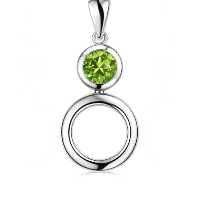 Pendentif Argent  Péridot  6mm