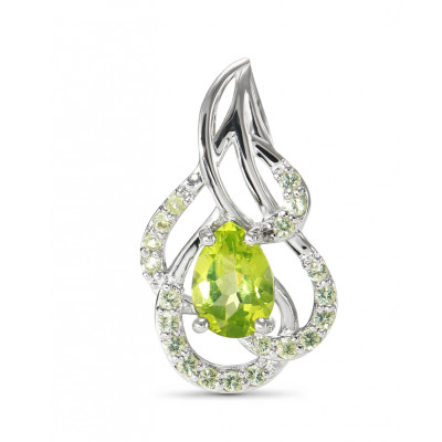 Pendentif Argent Péridot Poire