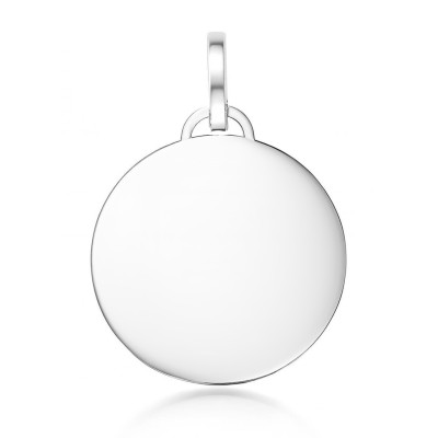 Pendentif Argent  Plaque Ronde 20mm à Graver