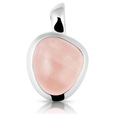 Pendentif Argent  Quartz Rose 