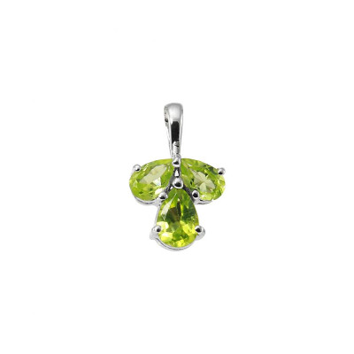 Pendentif Argent Rhodié 3 Péridots 