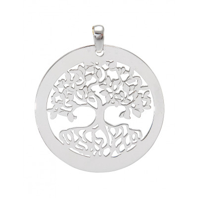 Pendentif argent rhodié arbre de vie 30mm