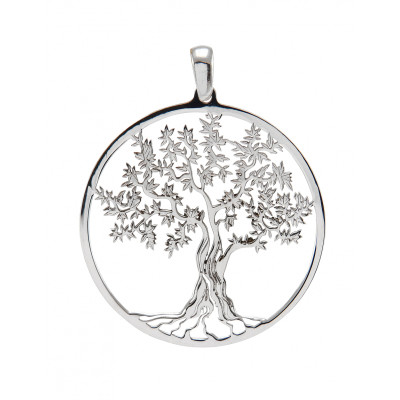 Pendentif argent rhodié arbre de vie 30mm