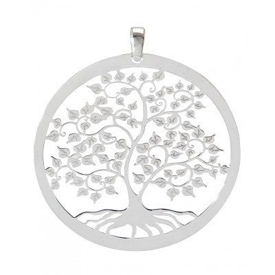 Pendentif argent rhodié arbre de vie 40mm