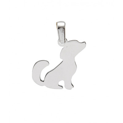 Pendentif argent rhodié chien