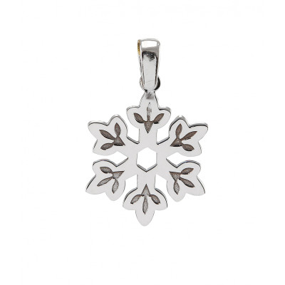 Pendentif argent rhodié flocon de neige