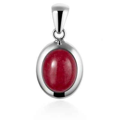 Pendentif Argent Rhodonite Ovale 12x10mm