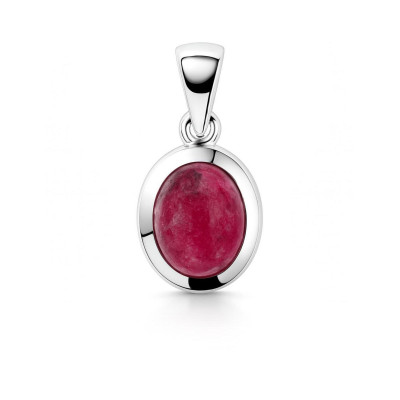 Pendentif Argent Rhodonite Ovale 9x7mm