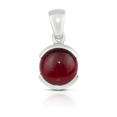 Pendentif Argent Rhodonite Ronde 12mm