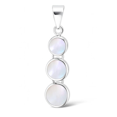 Pendentif Argent  Ronds Nacre blanche