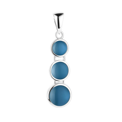 Pendentif Argent Ronds Nacre bleue