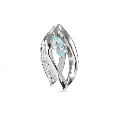 Pendentif Argent Topaze bleue traitée Navette
