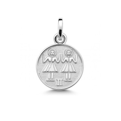 Pendentif Argent Zodiaque Gemeaux Diam. 12mm