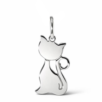Pendentif Chat en Argent 925 rhodié