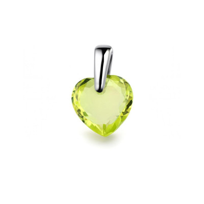 Pendentif Coeur Argent 925 Oxyde de zirconium Verte