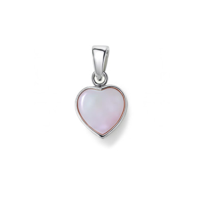 Pendentif Coeur Argent  Nacre Rose