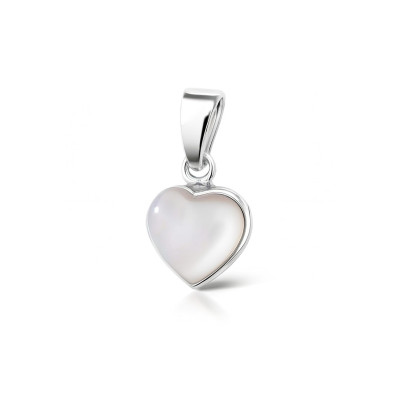 Pendentif Coeur Argent  Nacre