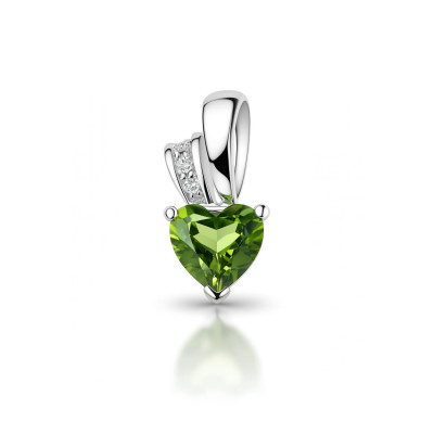 Pendentif Coeur Argent Péridot