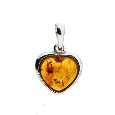 Baltique Multicolore Ambre /& Argent Sterling Fait Main Pendentif en forme de cœur