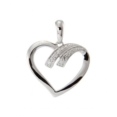 Pendentif Coeur Or Blanc 750 Diamant