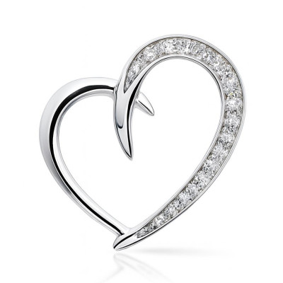 Pendentif Coeur Or Blanc Diamant 