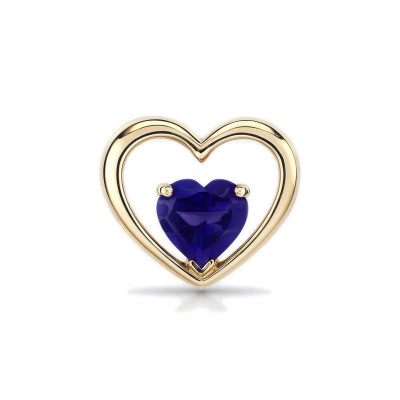 Pendentif Coeur Or Jaune 375 Améthyste Coeur 6x6mm
