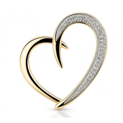 Pendentif Coeur Or Jaune Diamant 