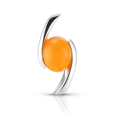 Pendentif Croisé Argent 925 et Cornaline Ovale 10x8mm