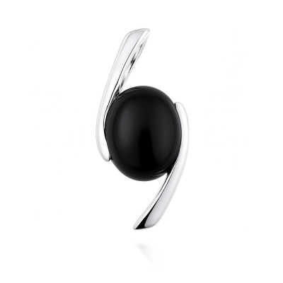 Pendentif Croisé Argent 925 et Onyx Ovale 10x8mm
