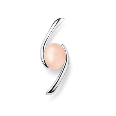 Pendentif Croisé Argent 925 et Quartz Rose Ovale 7x5mm