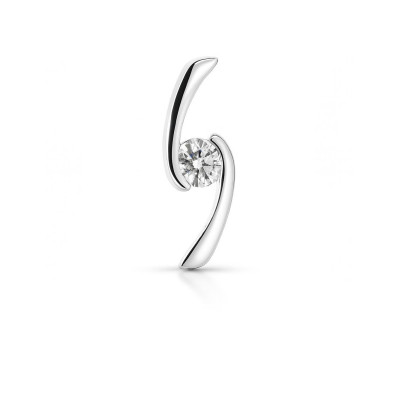 Pendentif Croisé Diamant 0.19 carat Or Blanc 750