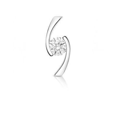 Pendentif Croisé Or Blanc 750 Diamant 0.40 carat L Vs2