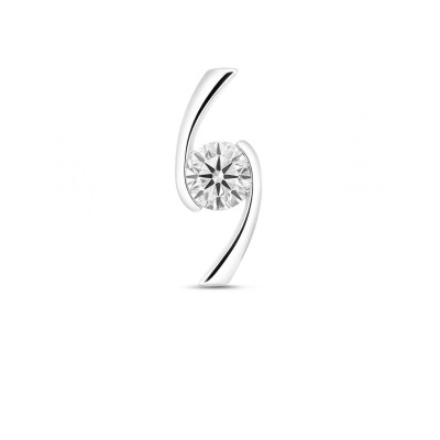 Pendentif Croisé Or Blanc 750 Diamant 0.45 carat G Si2