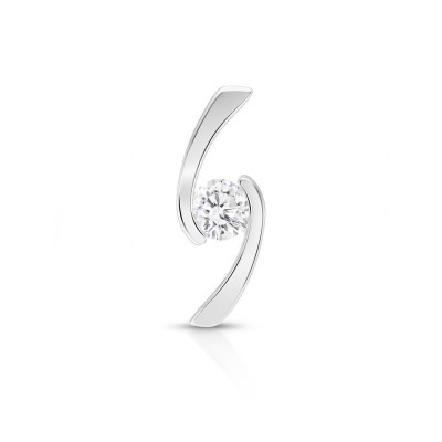 Pendentif Croisé Or Blanc 750 Diamant