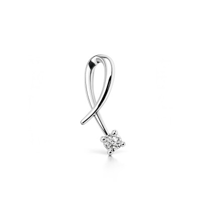 Pendentif Croisé Or Blanc Diamant 