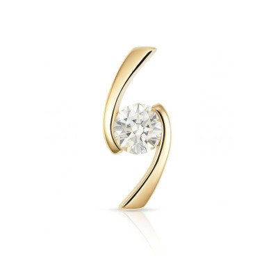Pendentif Croisé Or Jaune 750 Diamant 0.40 carat M Vvs2