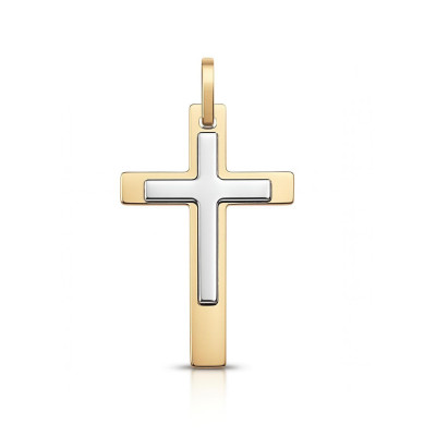 Pendentif Croix 2 Ors 27x13mm