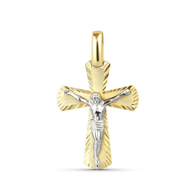 Pendentif Croix 2 Ors 375 avec le Christ 